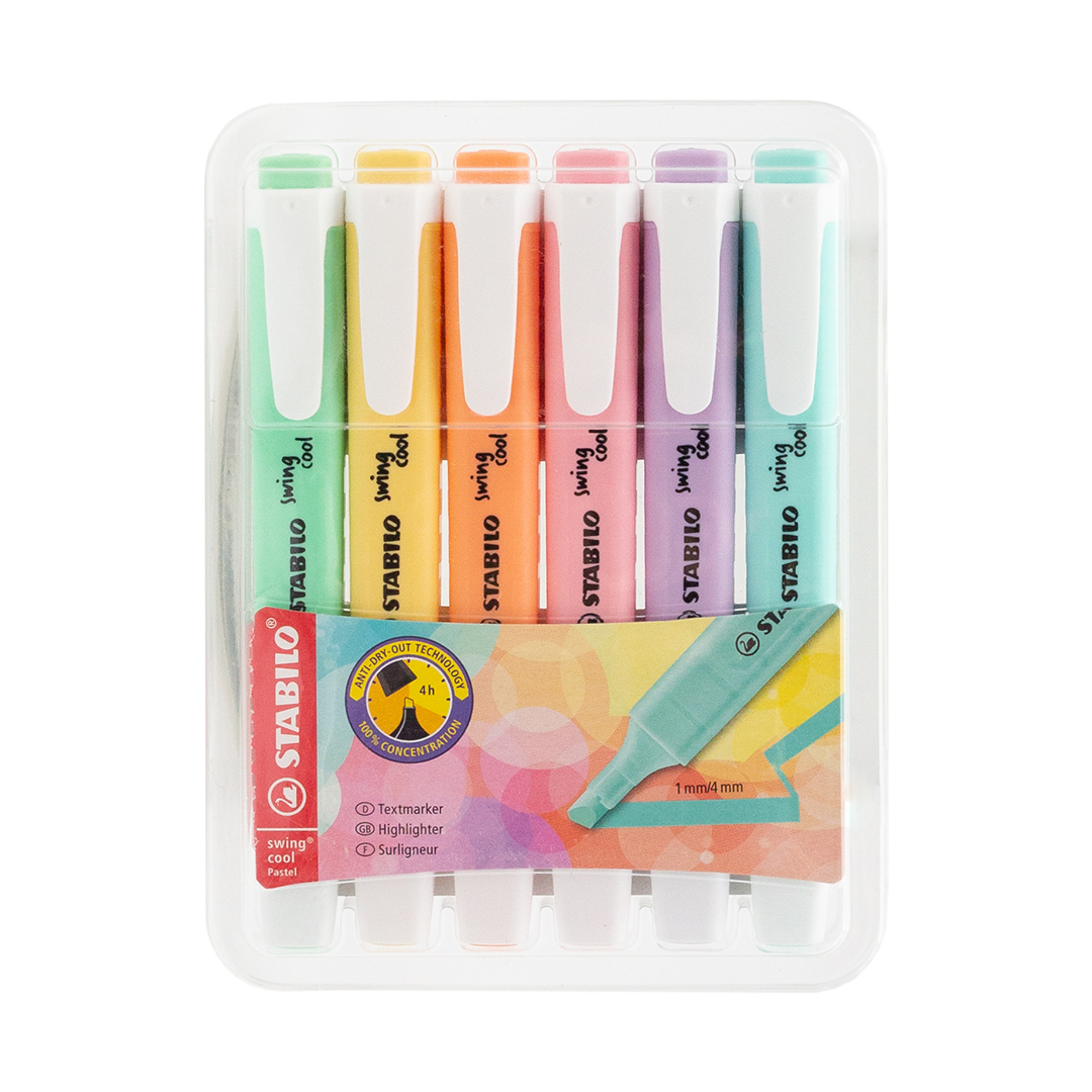 Stabilo Swing Cool Pastel Highlighters Wallet of 6