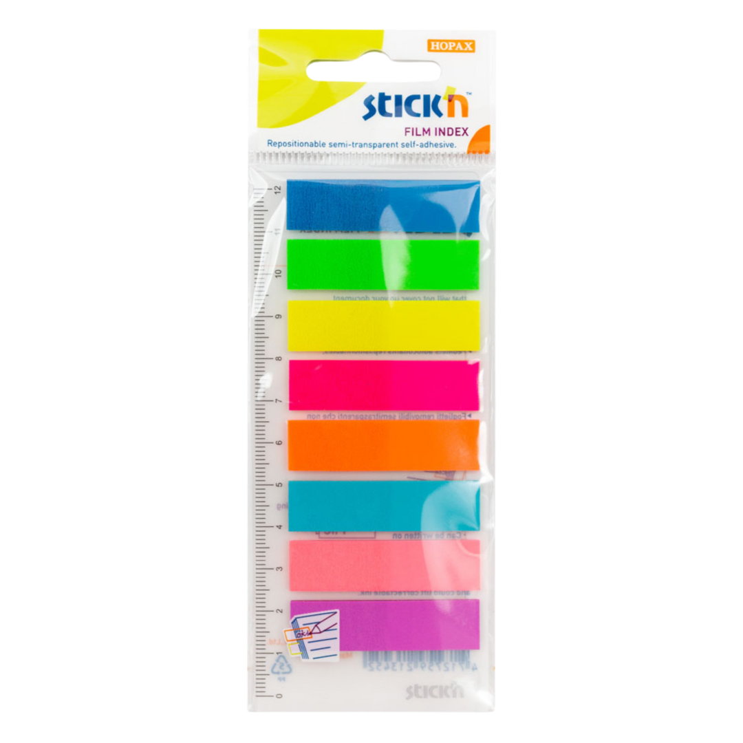 Stick'n Film Index Tabs Neon 45mmx12mm Set of 8 (200 Tabs)