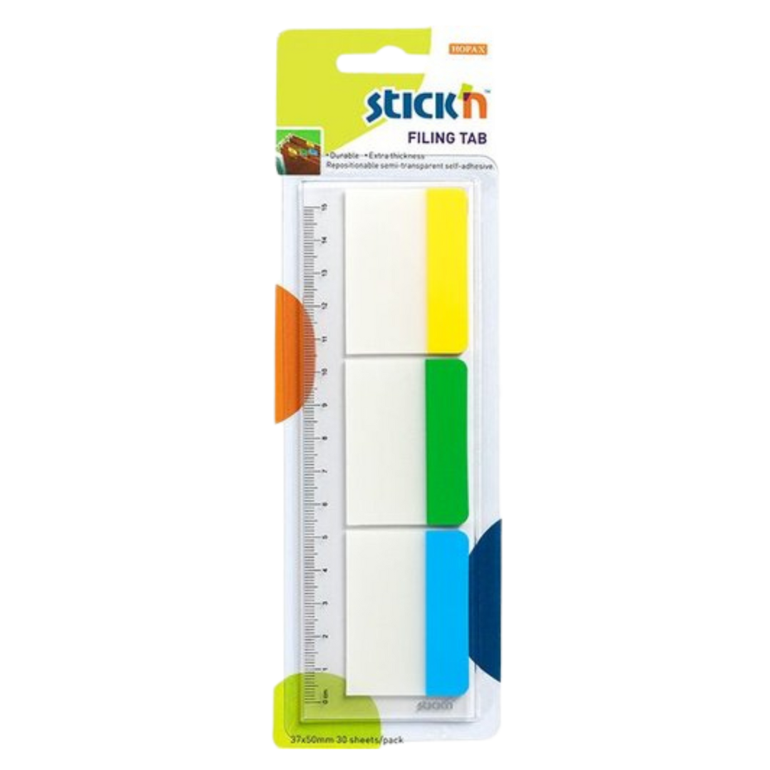 Stick'n Filing Tabs Repositionable Solid Set of 3 (30 Tabs)