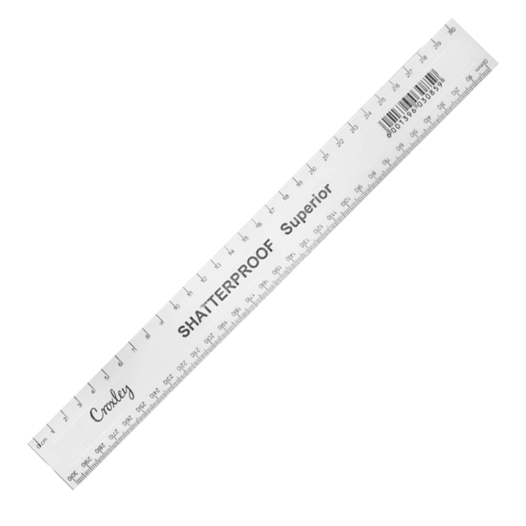 Croxley Shatterproof Ruler Clear 30cm