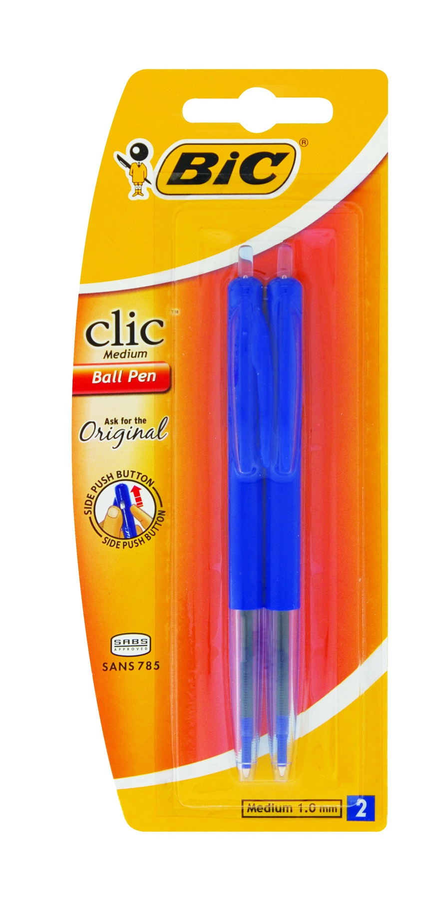 BIC Clic Pen Medium 2Up Blue 1,0mm