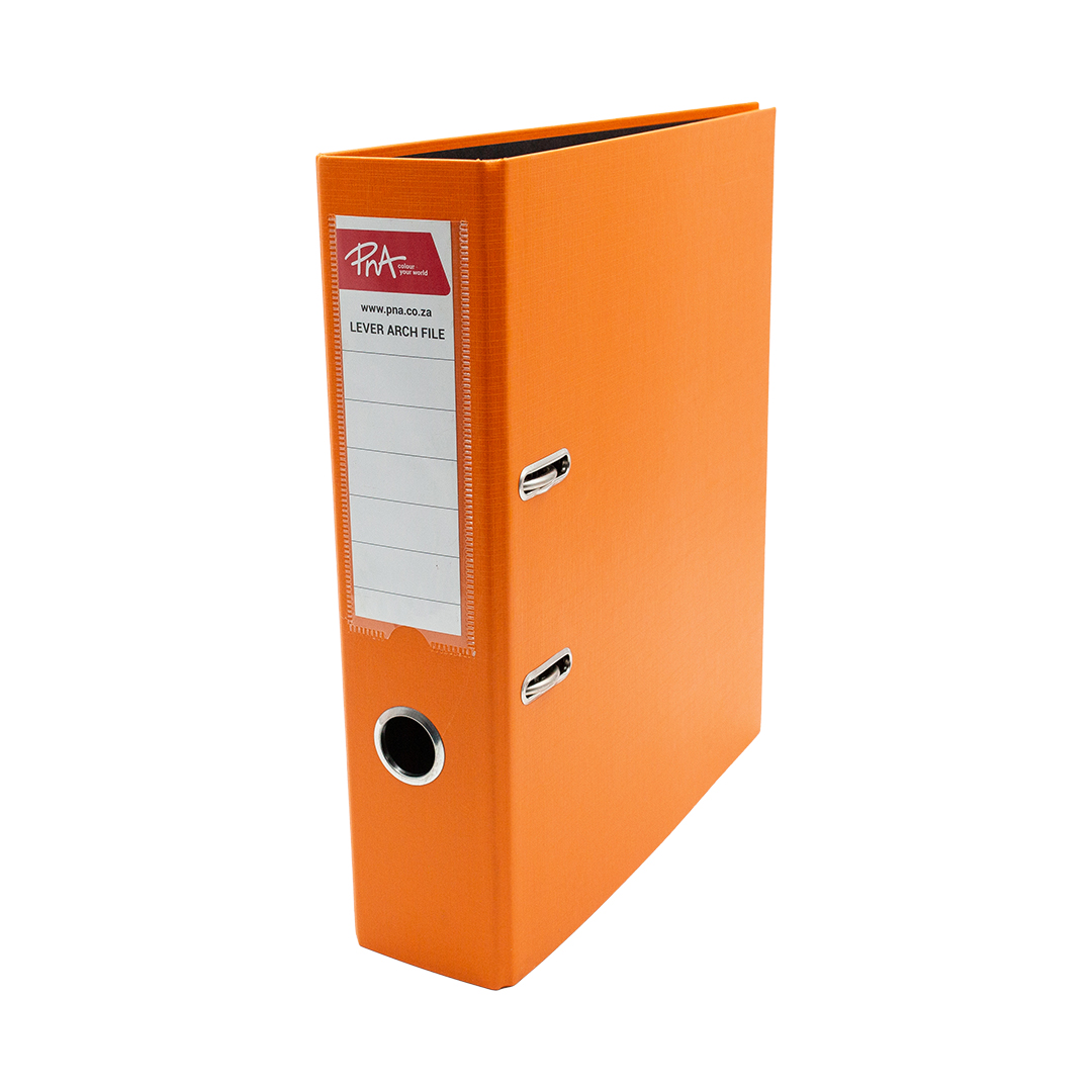 Pna Storage File PNA Lever Arch File Alpha Orange A4 75mm PP - PNA Ballito