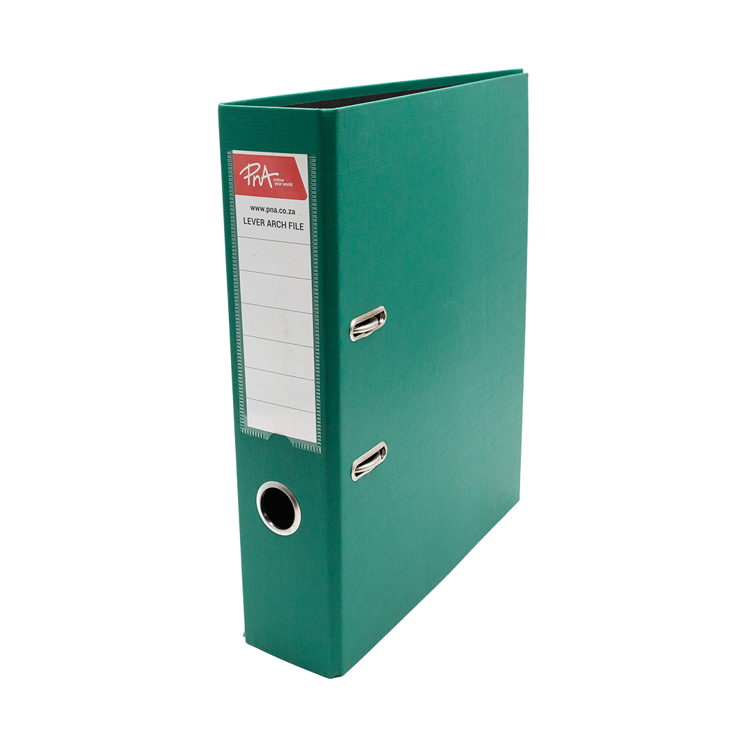 PNA Lever Arch File Alpha Green A4 75mm PP - PNA Ballito