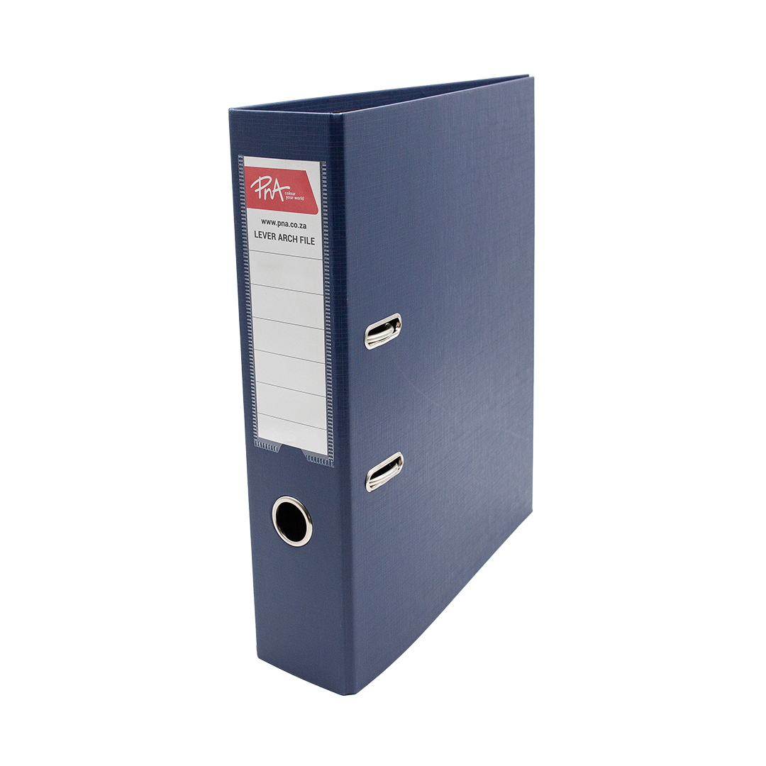 PNA Lever Arch File Alpha Dark Blue A4 75mm PP