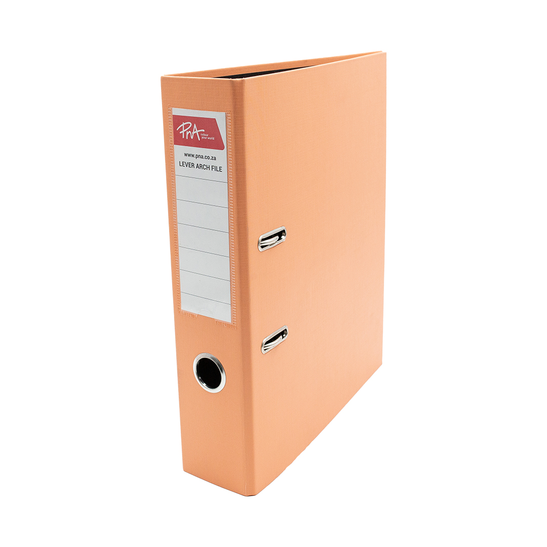 PNA Lever Arch File Pastel Apricot A4 75mm PP