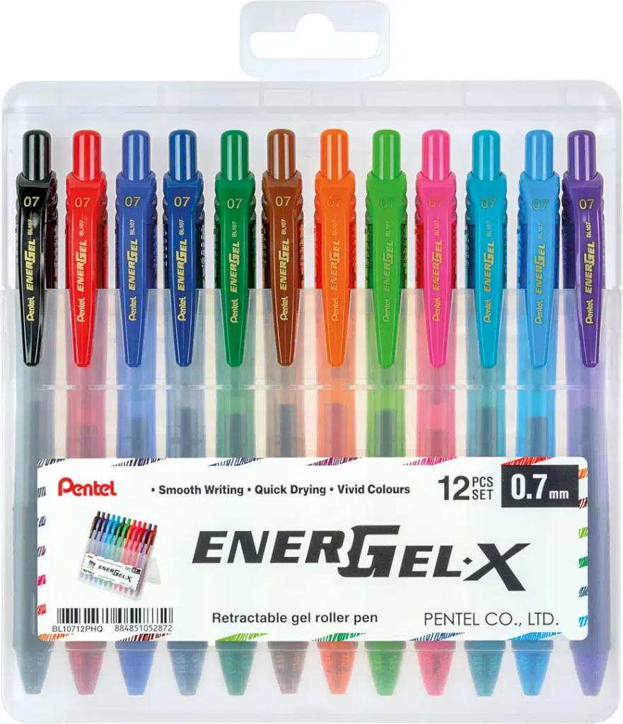 Pentel Energel-X Pens Wallet of 12