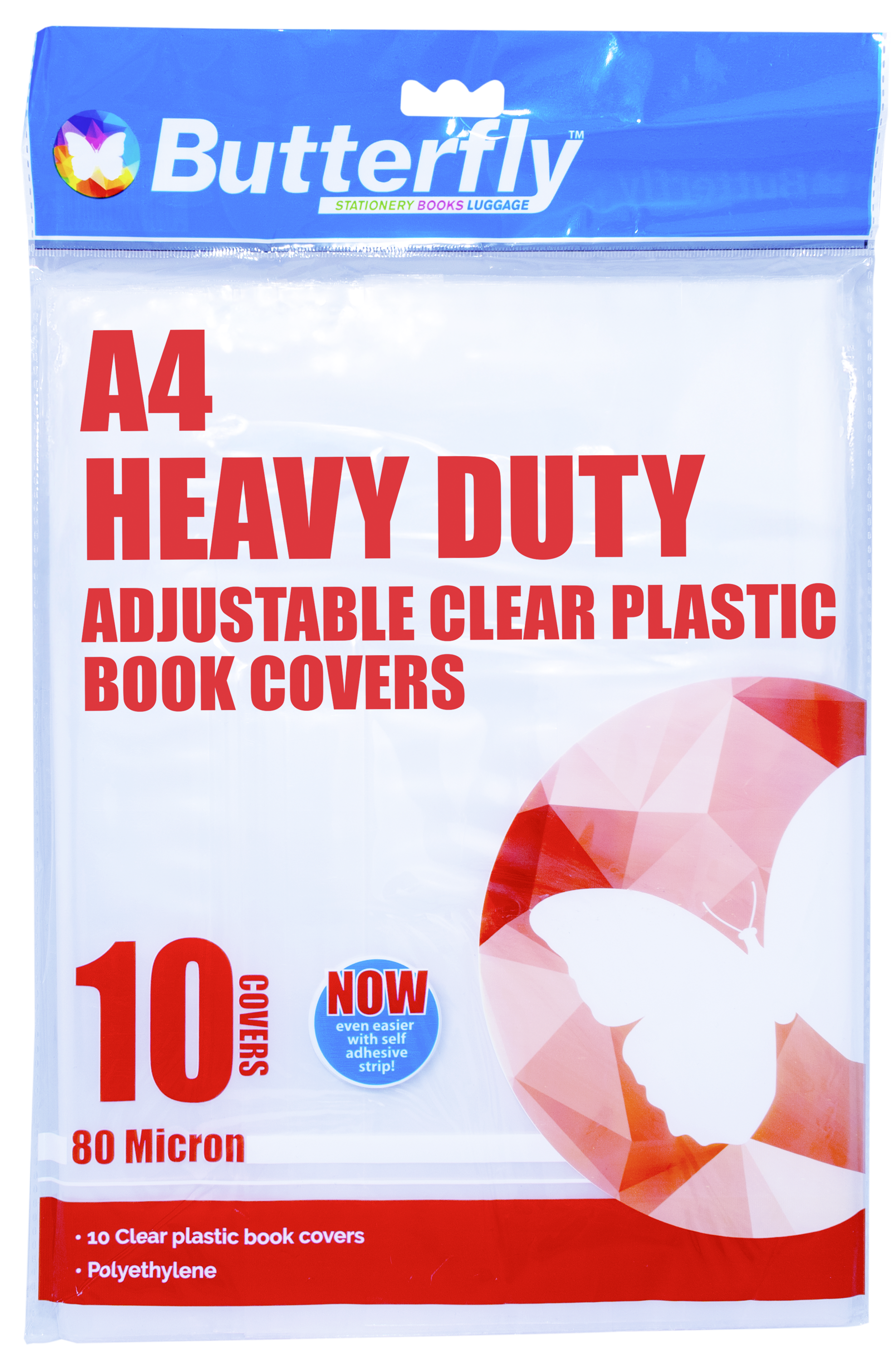 Butterfly Adjustable Book Covers 80mic A4 Pack of 10