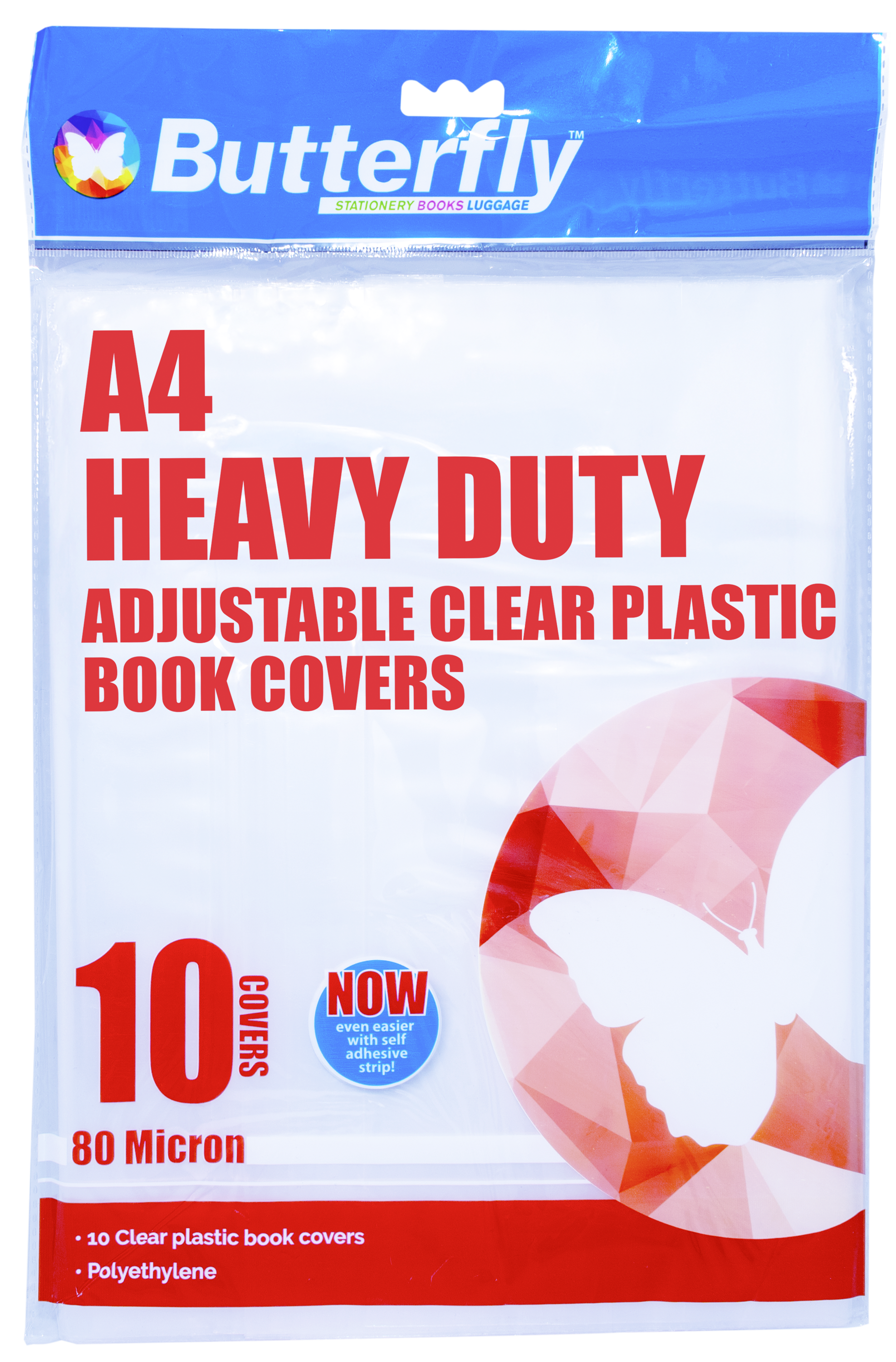 Butterfly Adjustable Book Covers 80mic A4 Pack of 10