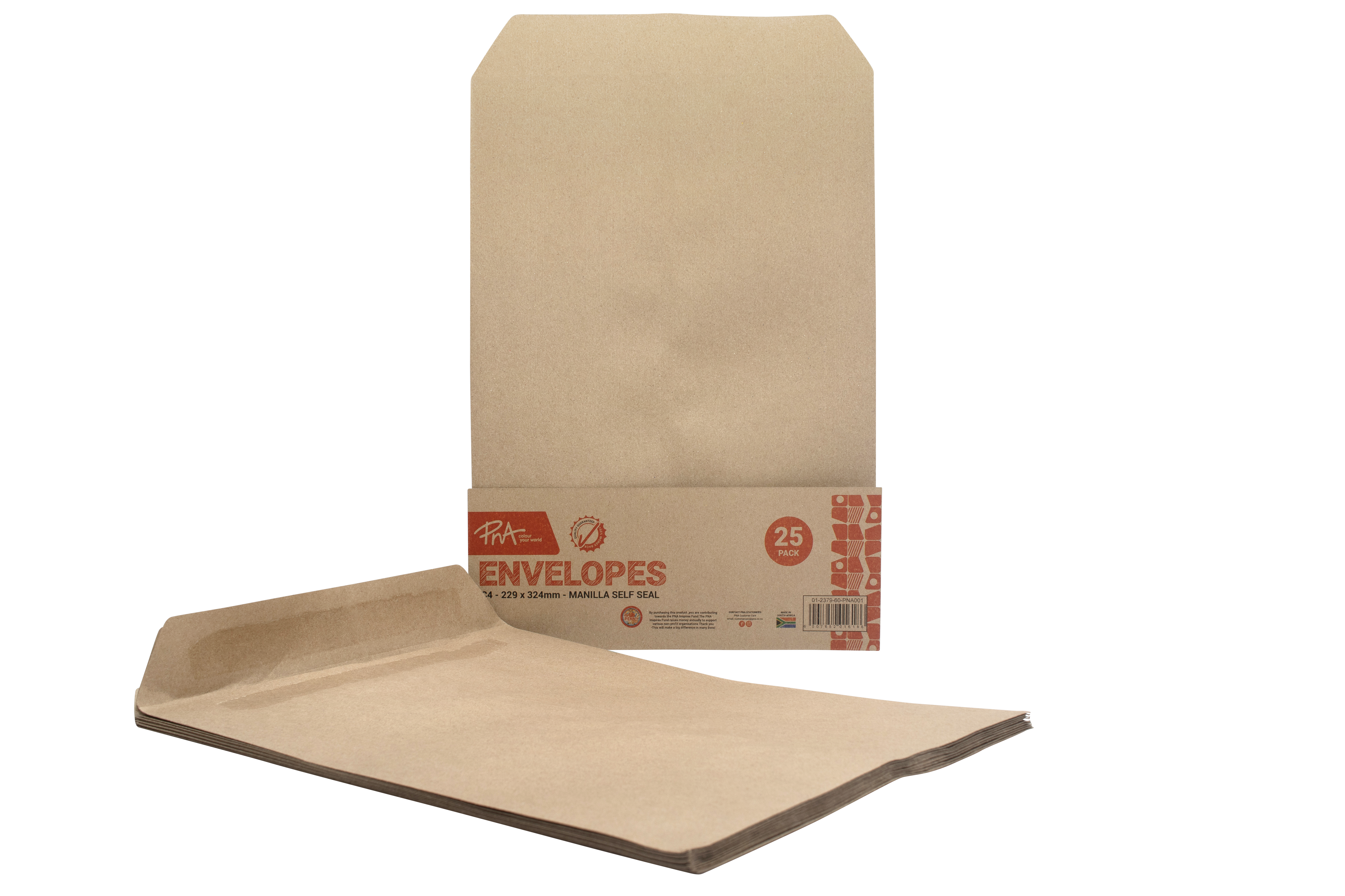 PNA Self Seal Envelopes Manilla Pocket C4 Pack of 25