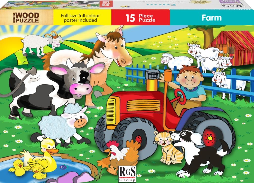 RGS Farm Wooden Puzzle A4 15 Piece