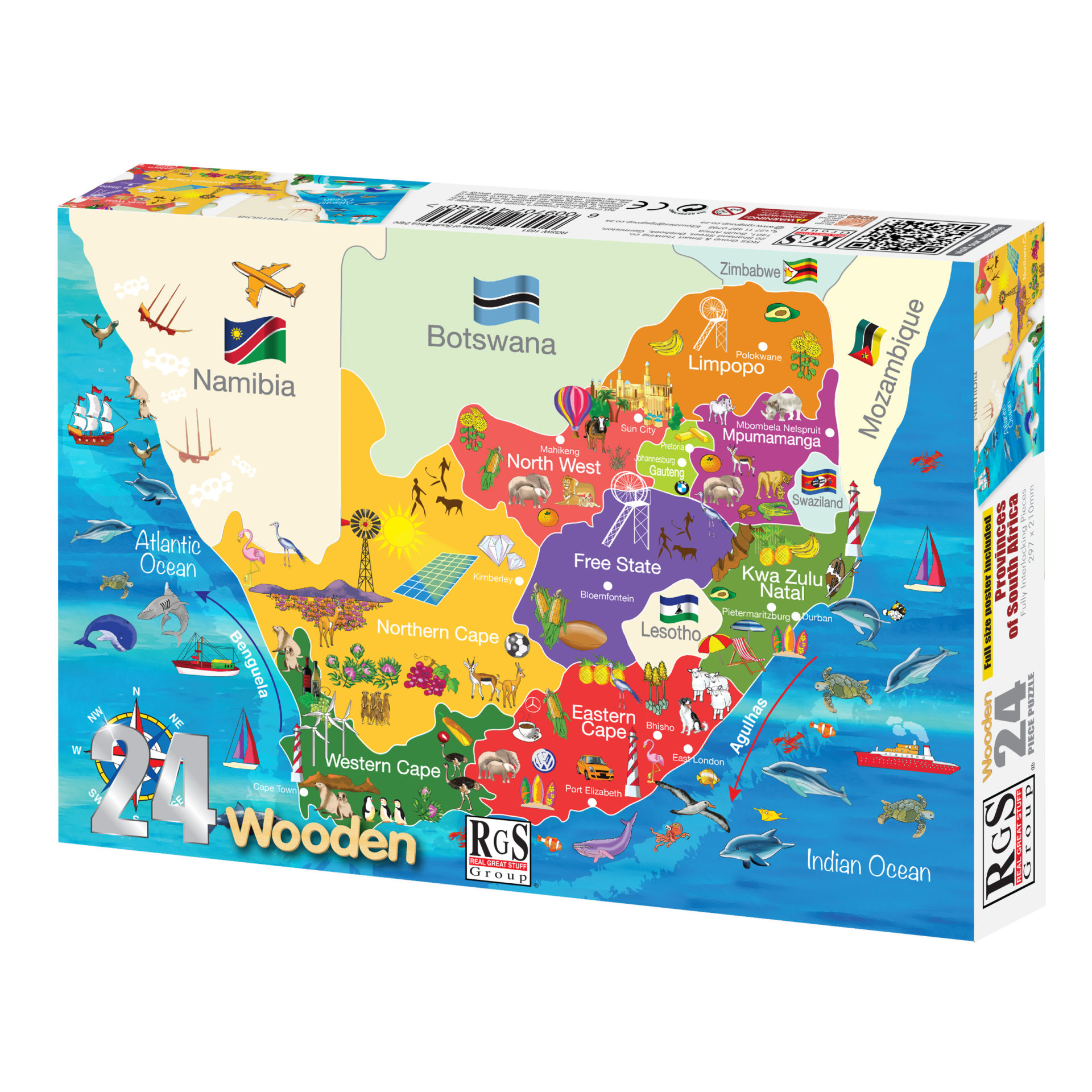 RGS Map of South Africa Wooden Puzzle A4 24 Piece