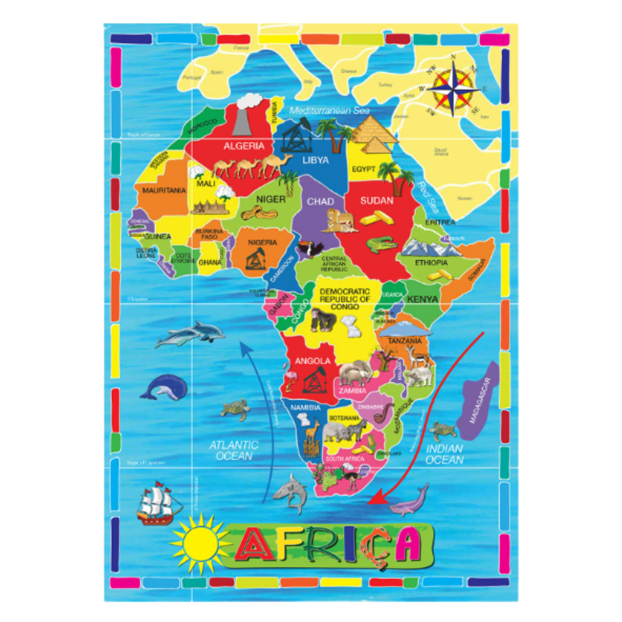 RGS Map of Africa Wooden Puzzle A4 36 Piece