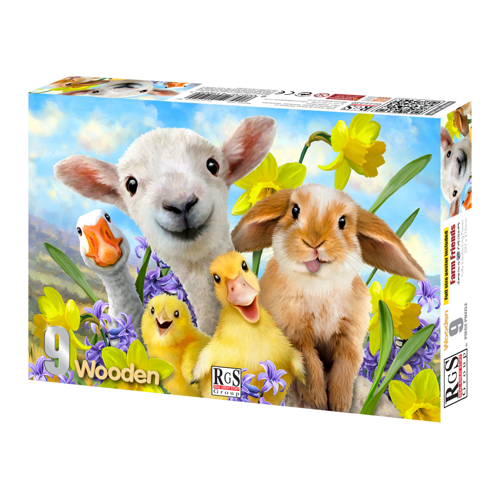 RGS Farm Friends Wooden Puzzle A4 9 Piece