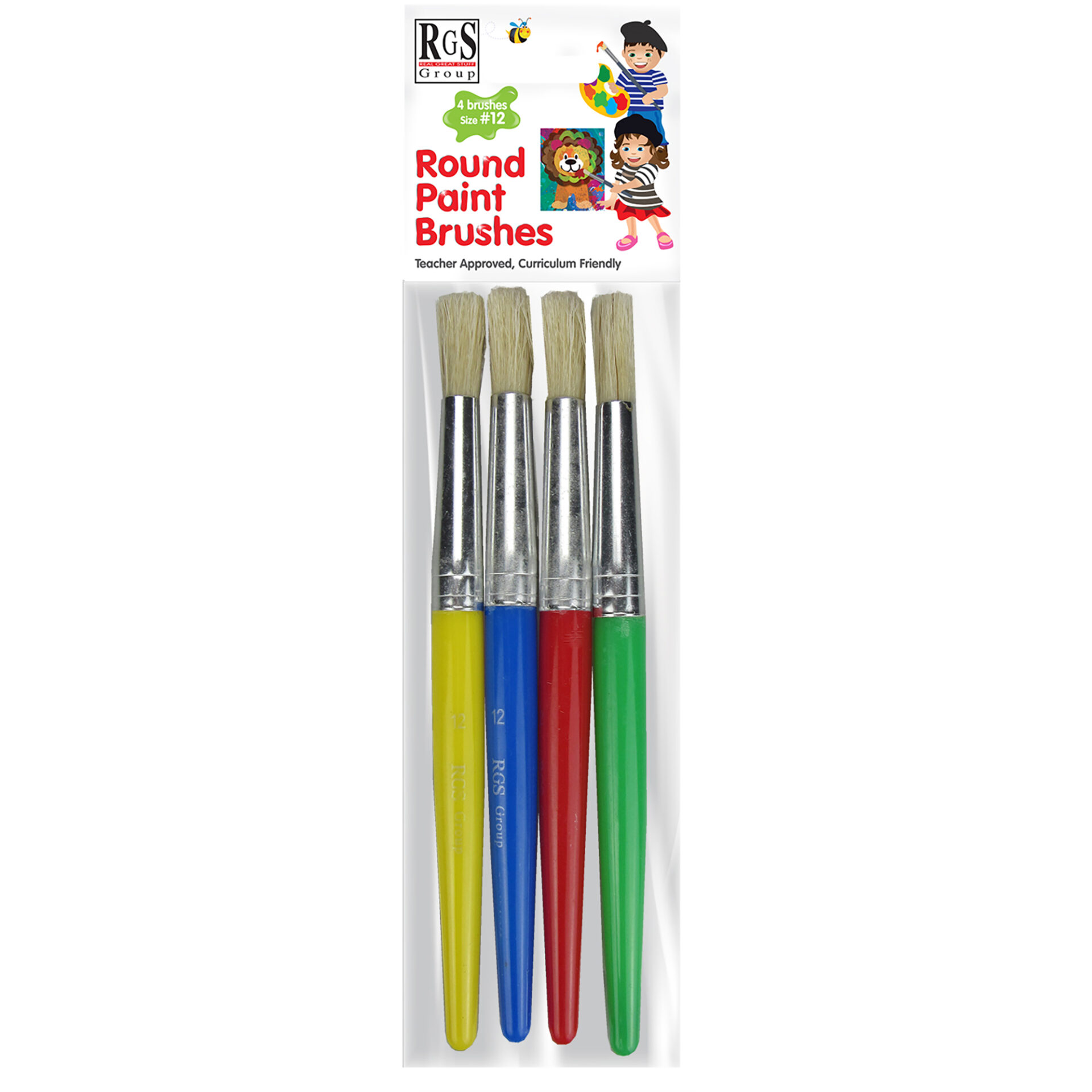 RGS Round Paint Brushes No.12 Pack of 4