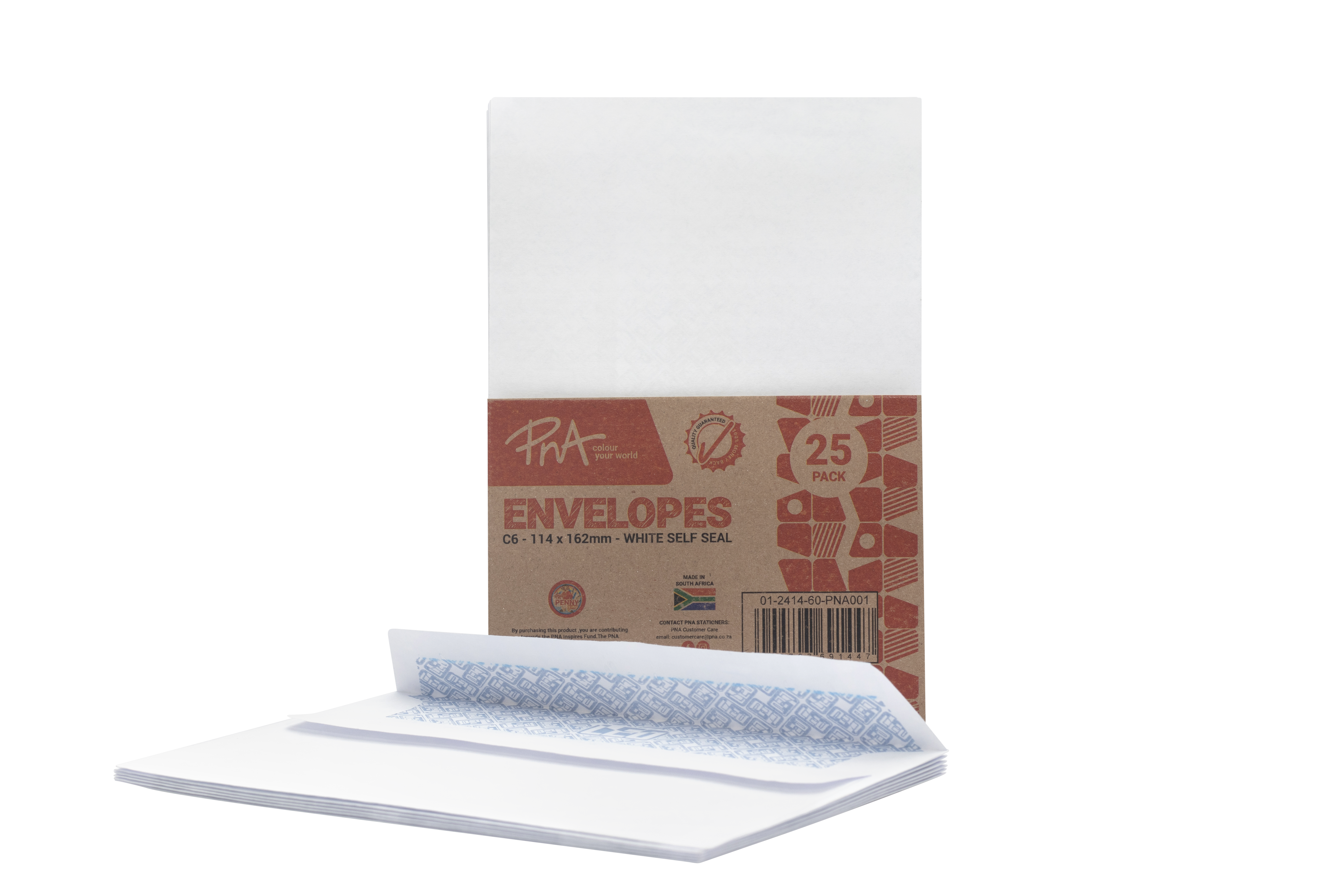 PNA Self Seal Envelopes Manilla C6 Pack of 25