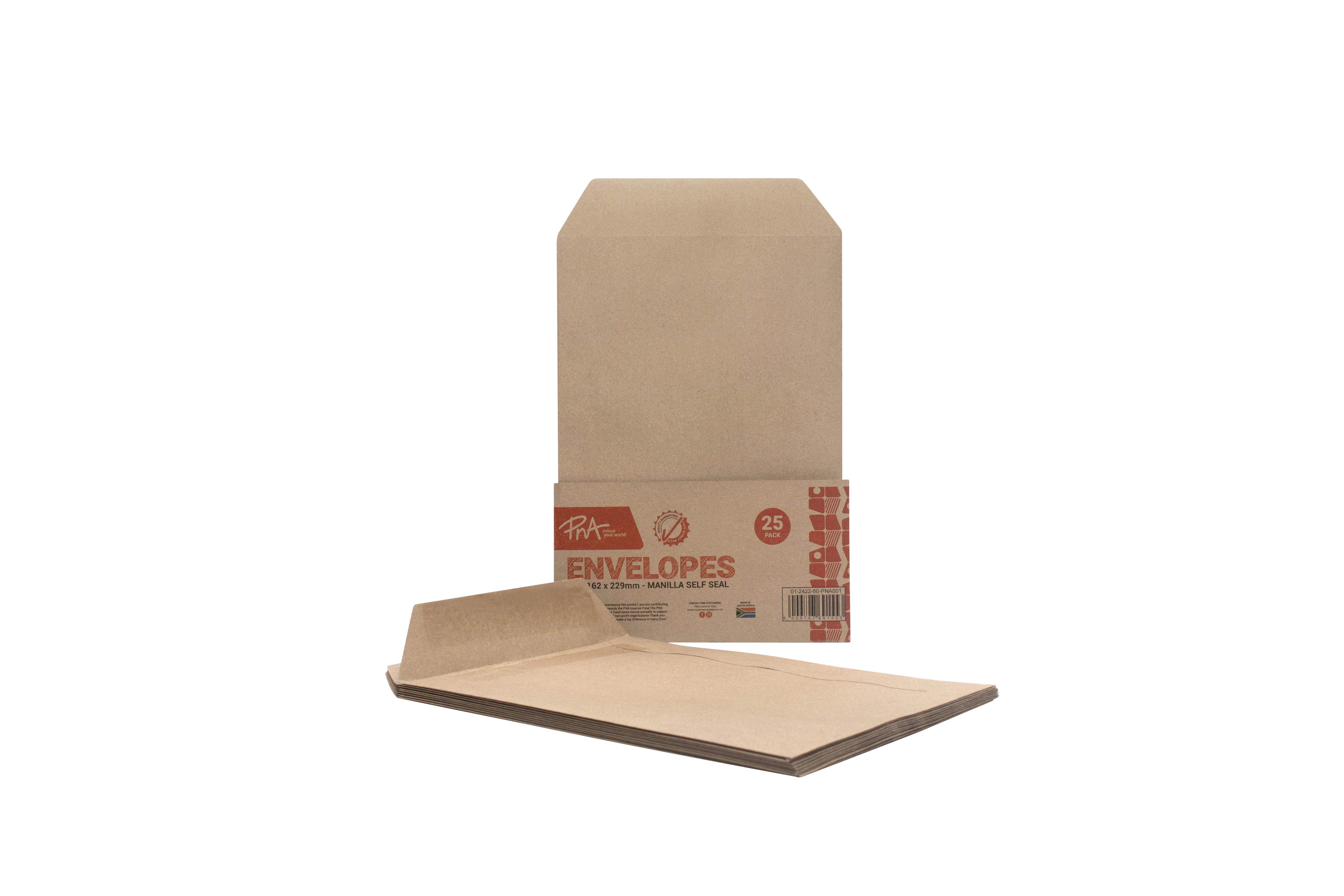 PNA Self Seal Envelopes Manilla C5 Pack of 25
