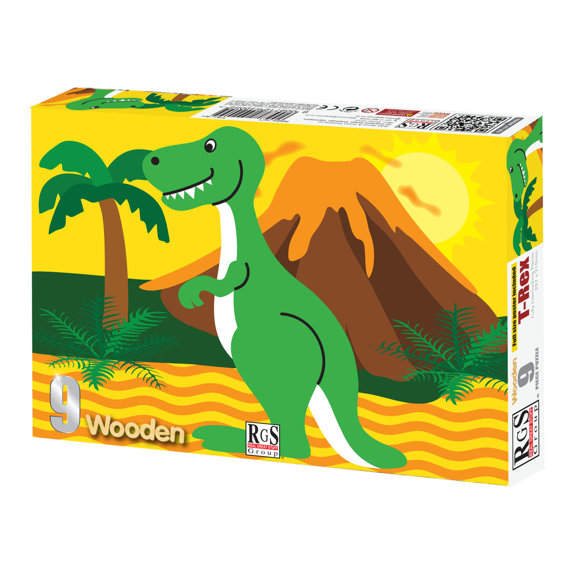 RGS T-Rex Wooden Puzzle A4 9 Piece