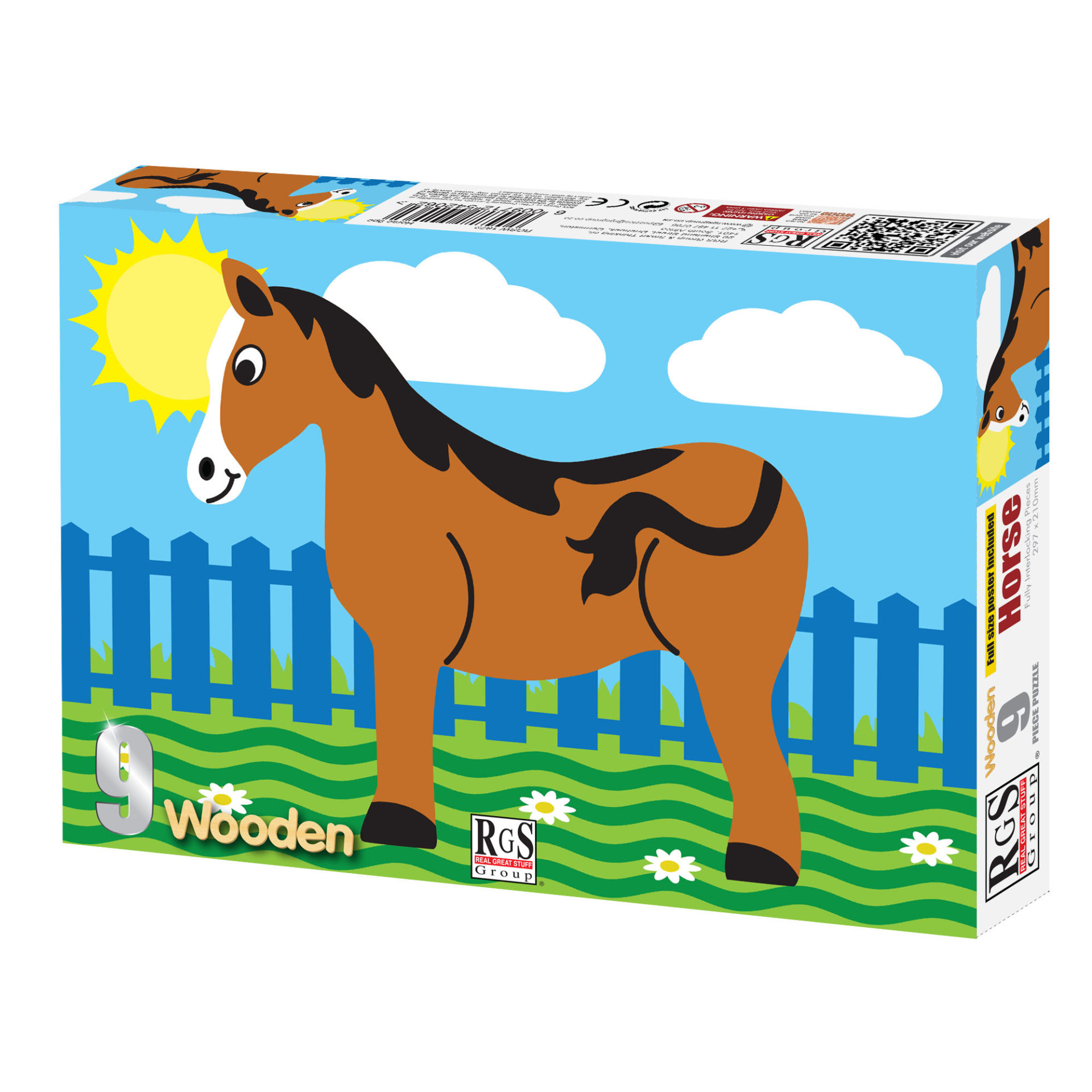 RGS Horse Wooden Puzzle A4 9 Piece