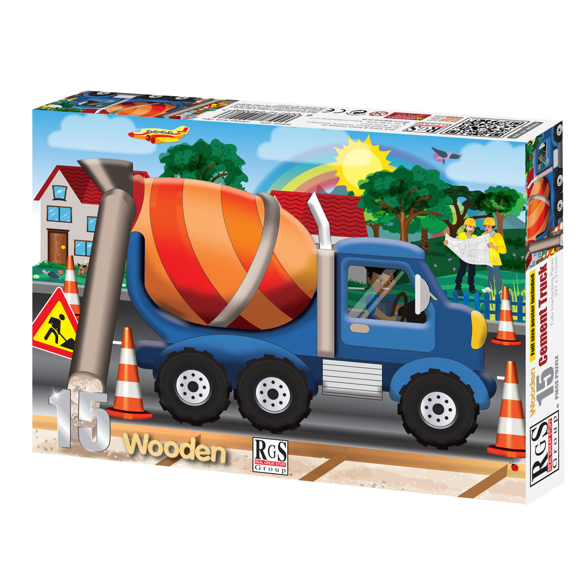 RGS Cement Truck Wooden Puzzle A4 15 Piece