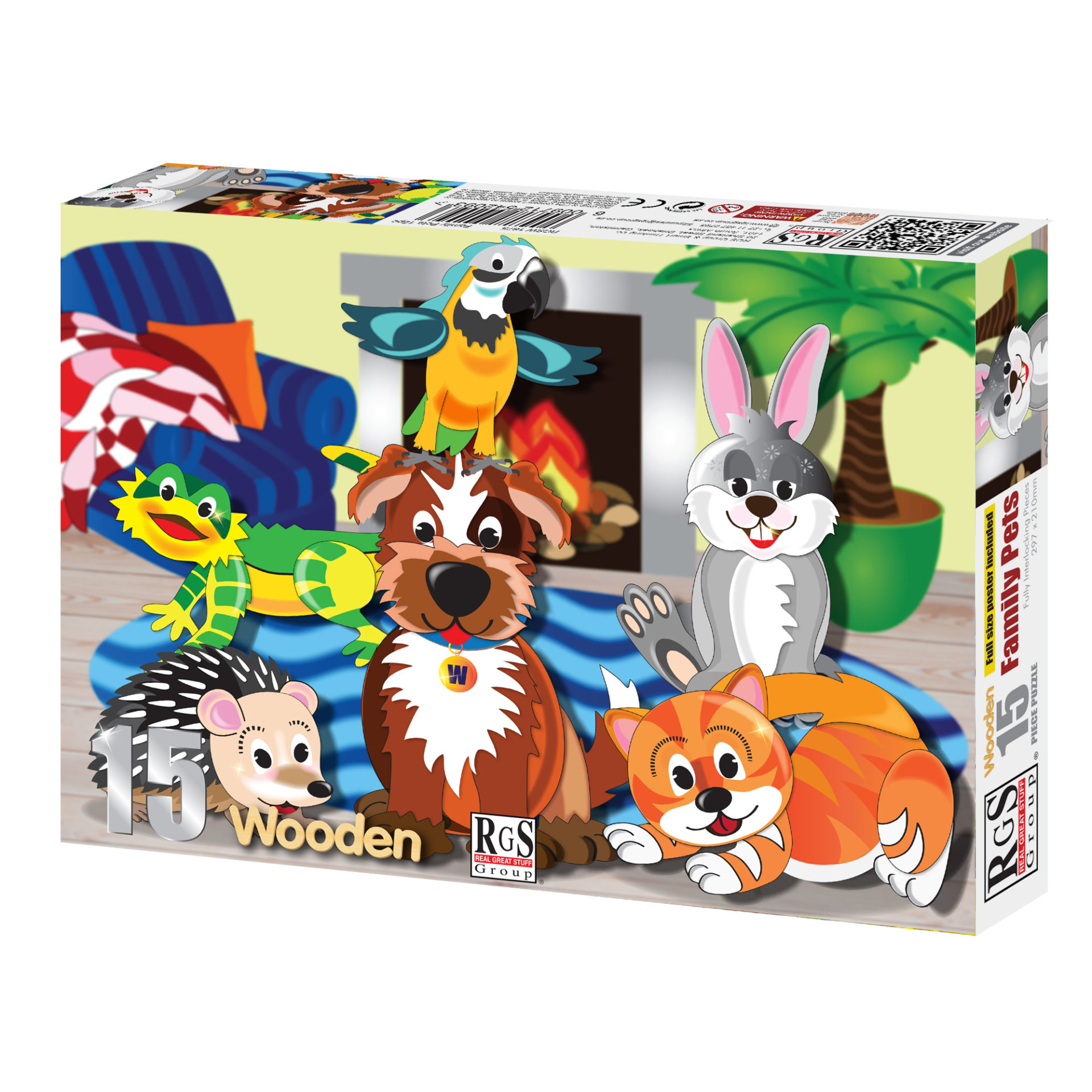 RGS Family Pets Wooden Puzzle A4 15 Piece