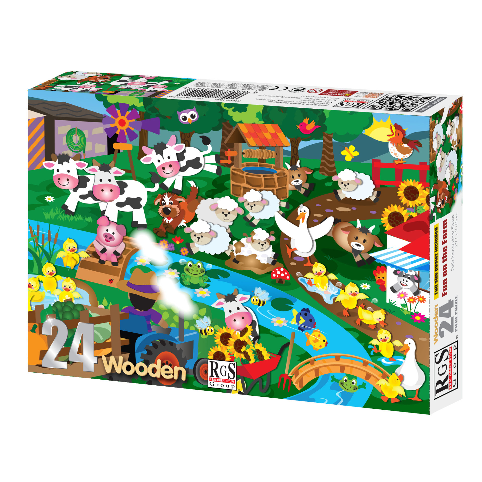 RGS Fun On The Farm Wooden Puzzle A4 24 Piece
