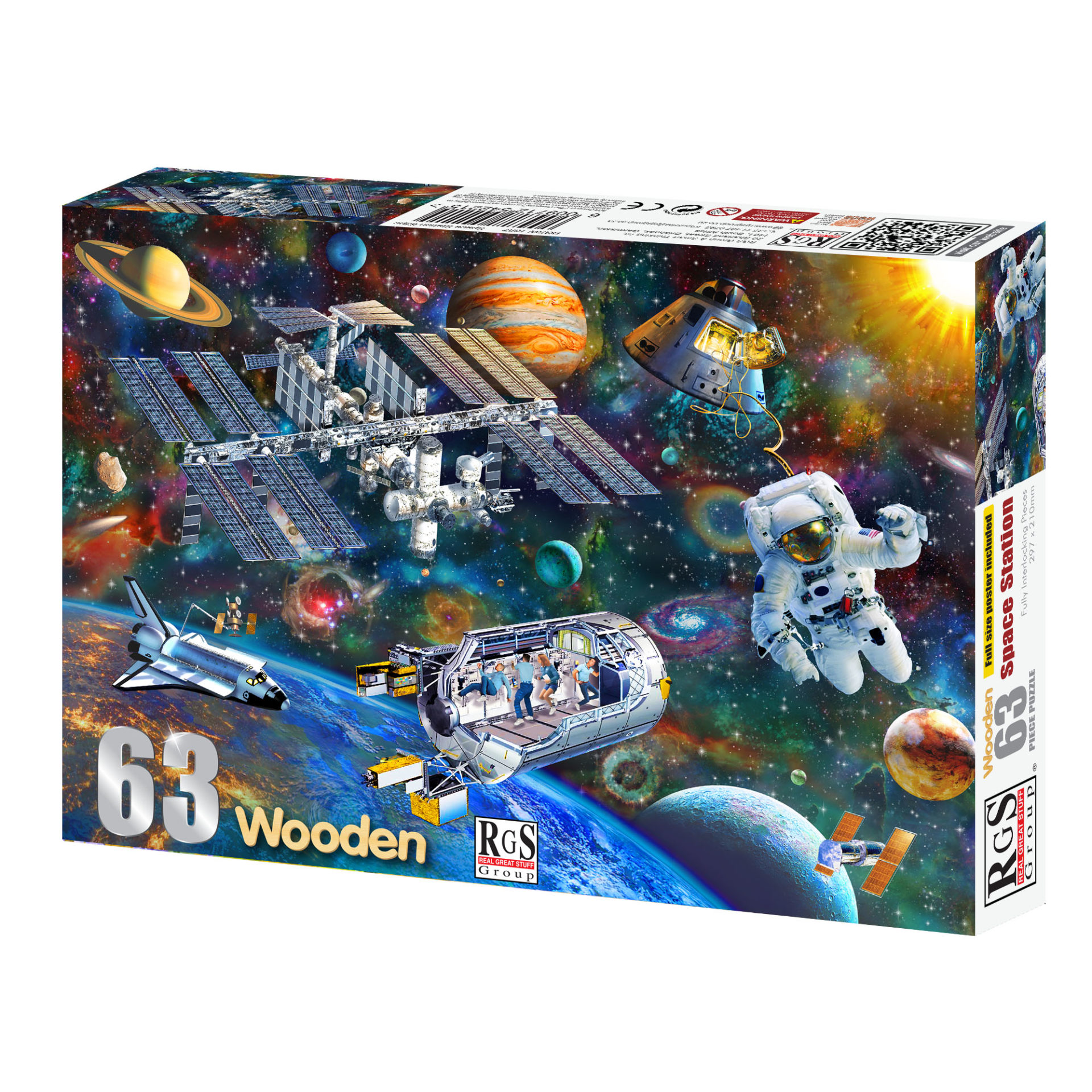 RGS Space Station Wooden Puzzle A4 63 Piece