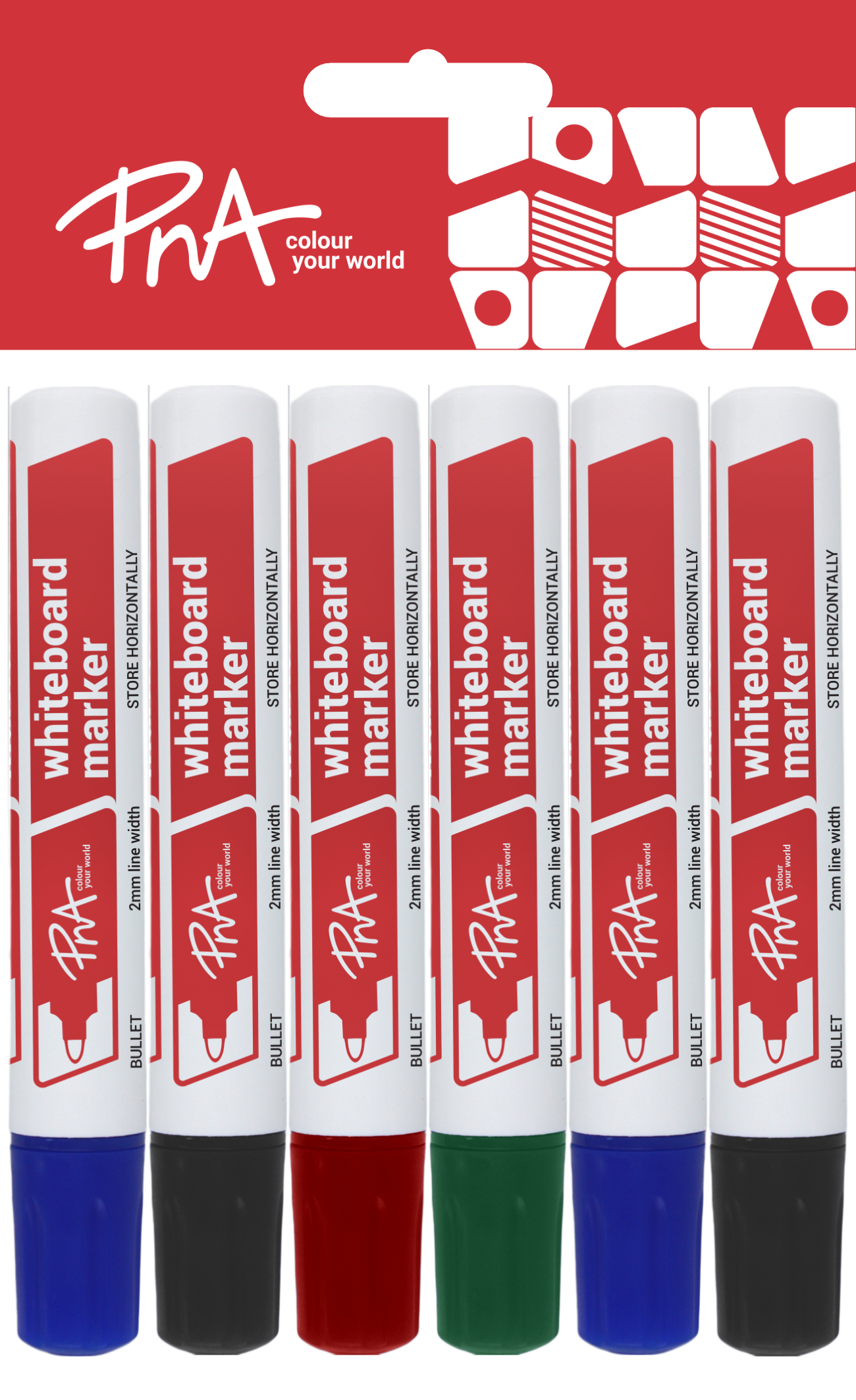 PNA Whiteboard Markers Bullet Tip Set of 6