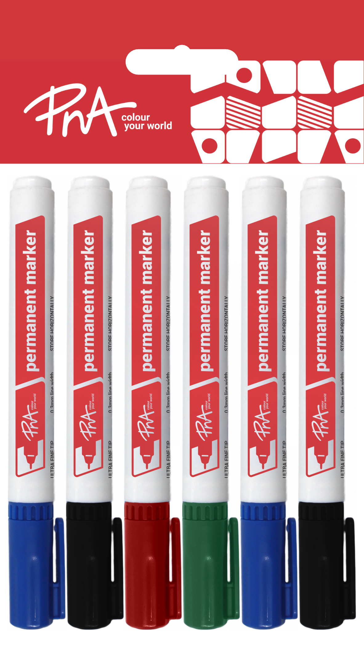 PNA Permanent Markers Ultra Fine Tip Set of 6