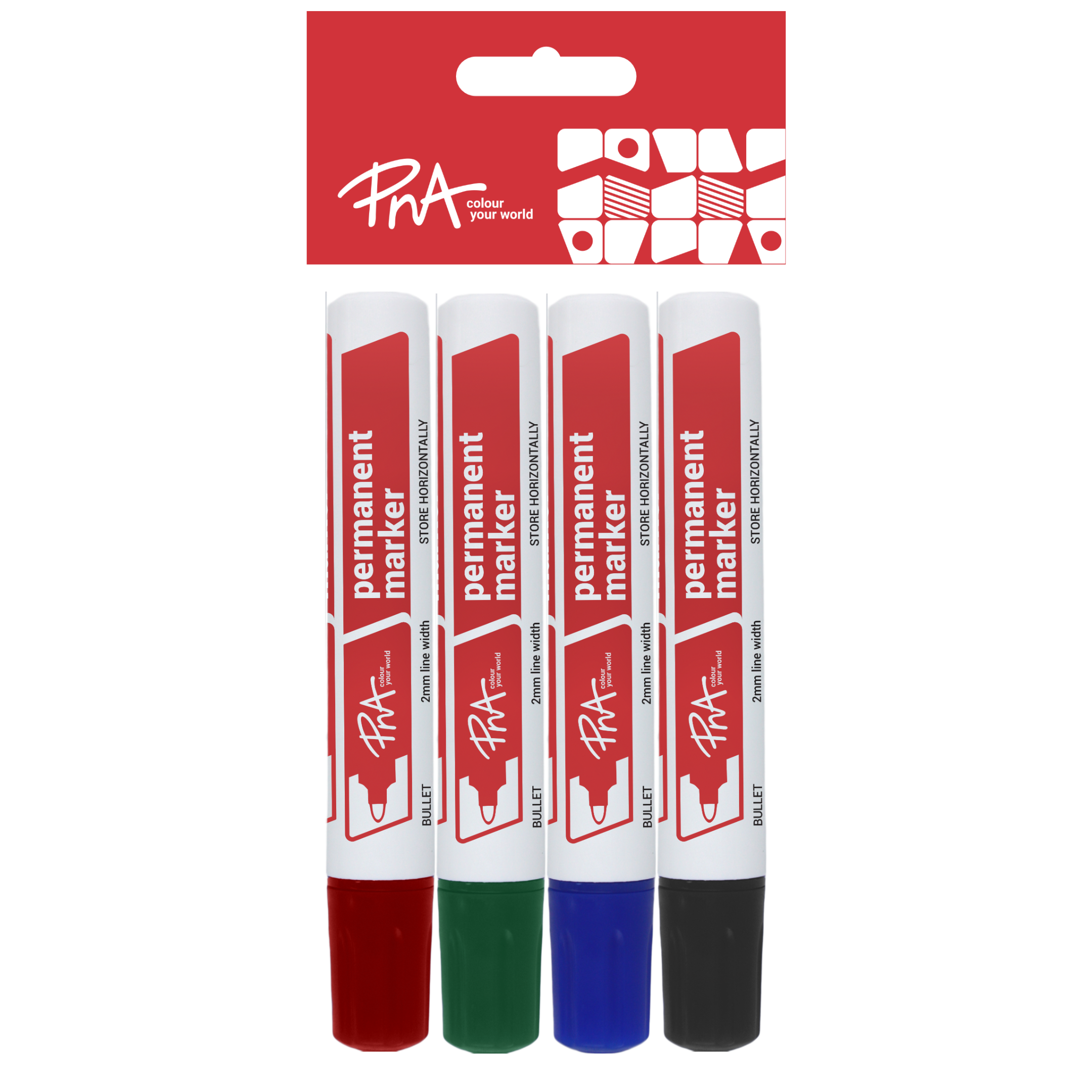 PNA Permanent Markers Bullet Tip Set of 4