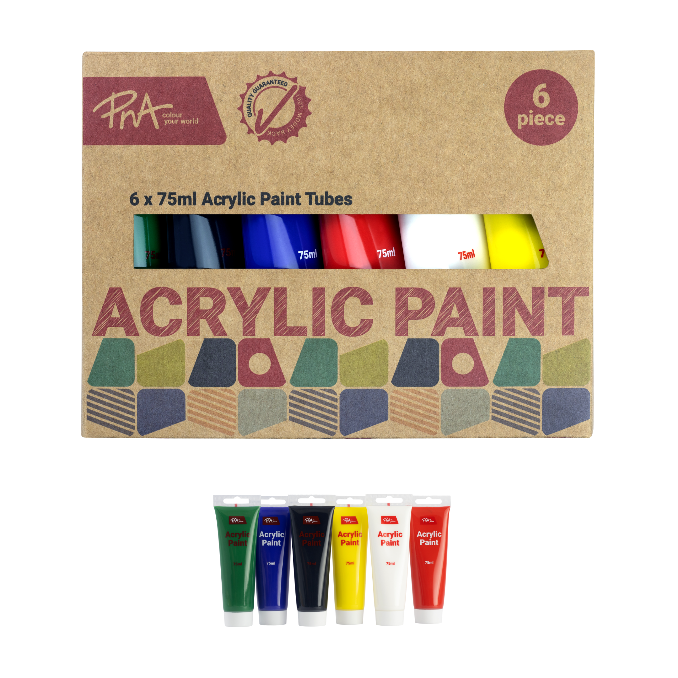 PNA Acrylic School Tubes 75ml Set of 6