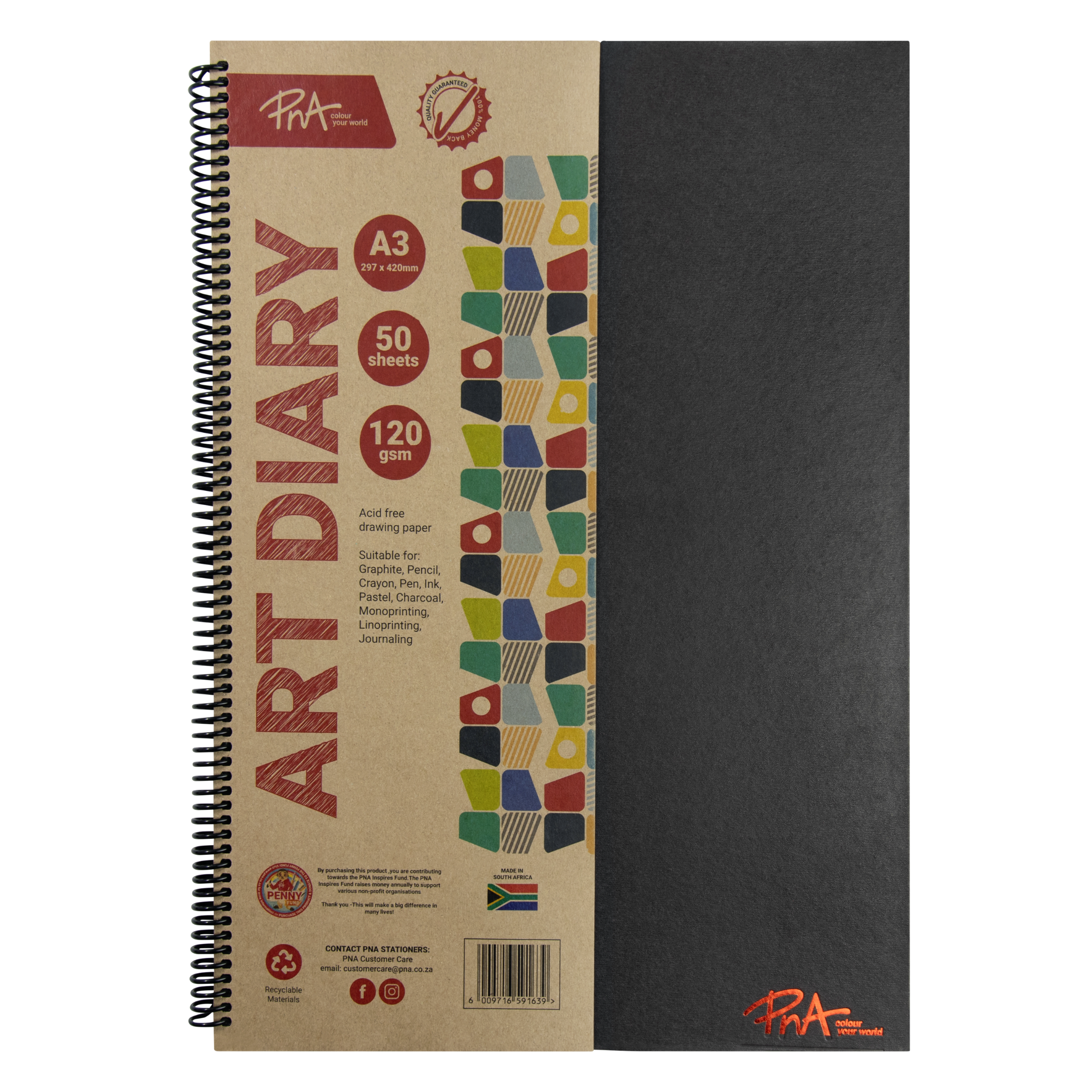 PNA Art Diary Hard Cover 120gsm A3 50 Sheets