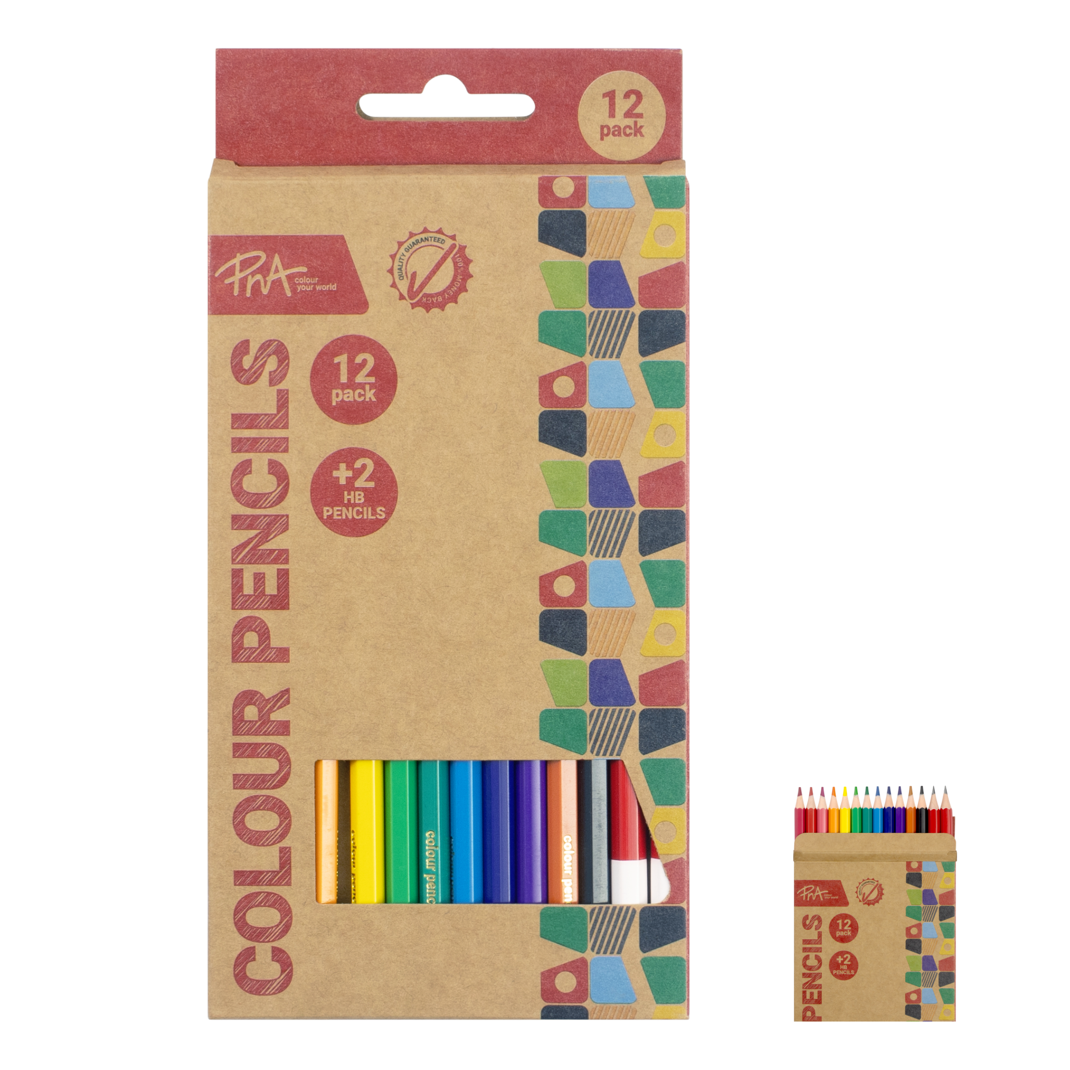 PNA Colouring Pencils Wood Free School Set of 12+2 HB