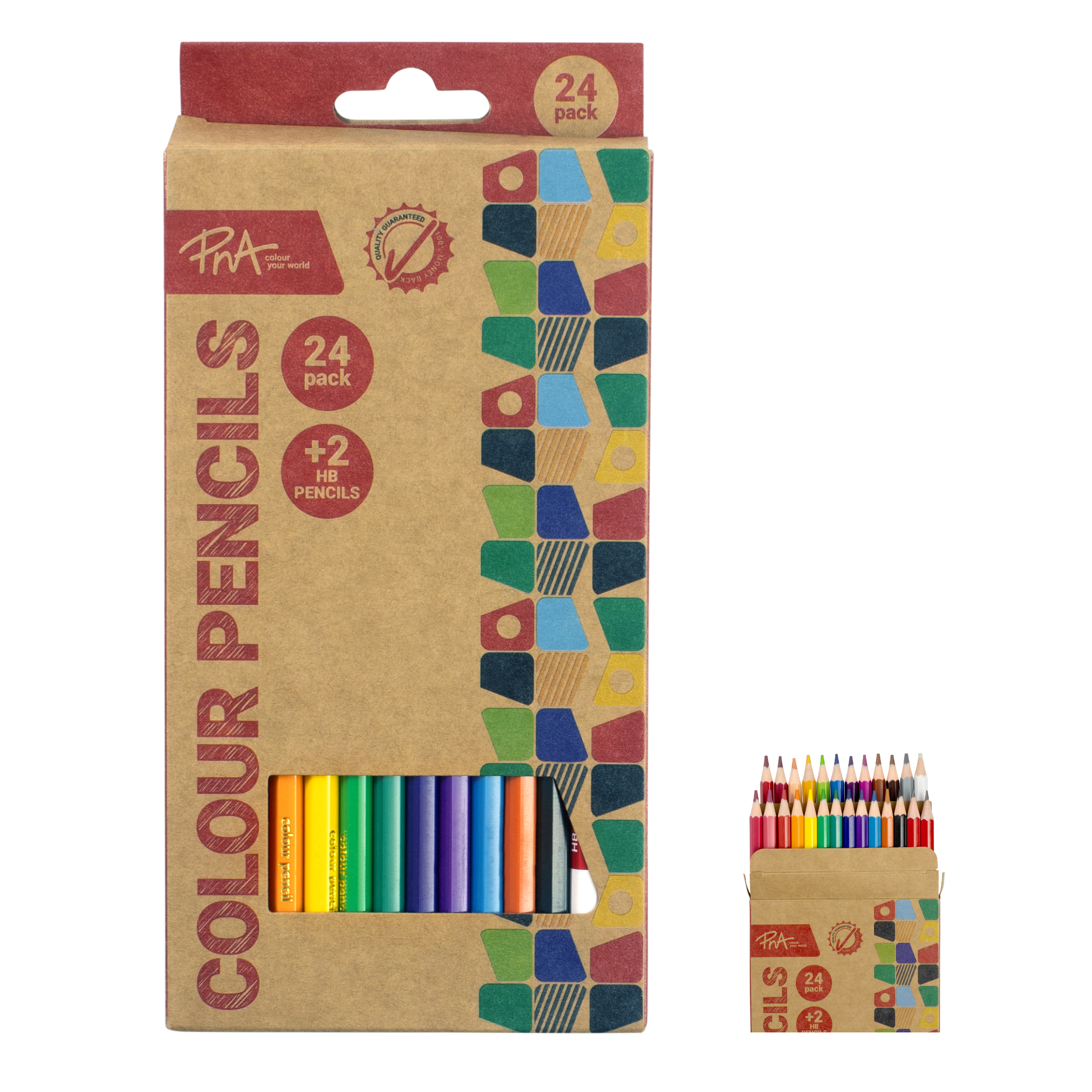 PNA Colouring Pencils Wood Free School Set of 24+2 HB